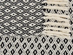 Tekstiilit<Beliani Huopa Puuvilla Musta/Valkoinen 125 X 150 Cm Chyama