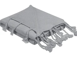 Cheap Beliani Huopa Puuvilla Vaaleanharmaa 125 X 150 Cm Nazilli