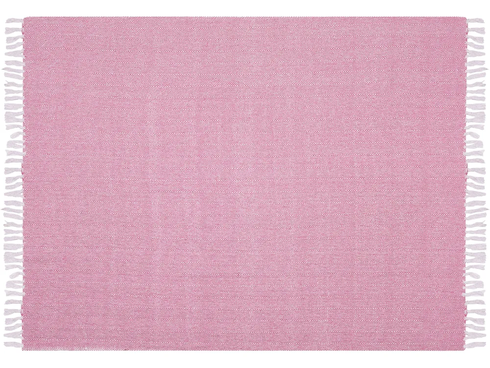 Tekstiilit<Beliani Huopa Puuvilla Vaaleanpunainen 130 X 160 Cm Tangier