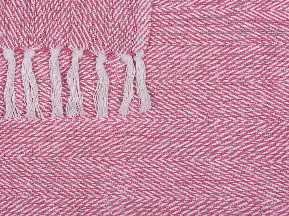 Tekstiilit<Beliani Huopa Puuvilla Vaaleanpunainen 130 X 160 Cm Tangier