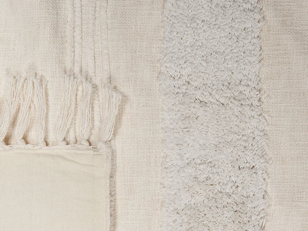 Tekstiilit<Beliani Huopa Puuvilla Valkoinen 130 X 180 Cm Raebareli