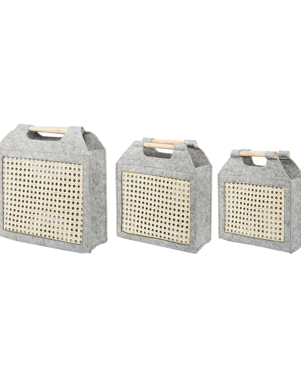 Discount Beliani Huopakori Vaaleanharmaa/Vaalea Puu 3 Kpl Sariot