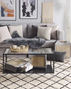 Discount Beliani Huopakori Vaaleanharmaa/Vaalea Puu 3 Kpl Sariot