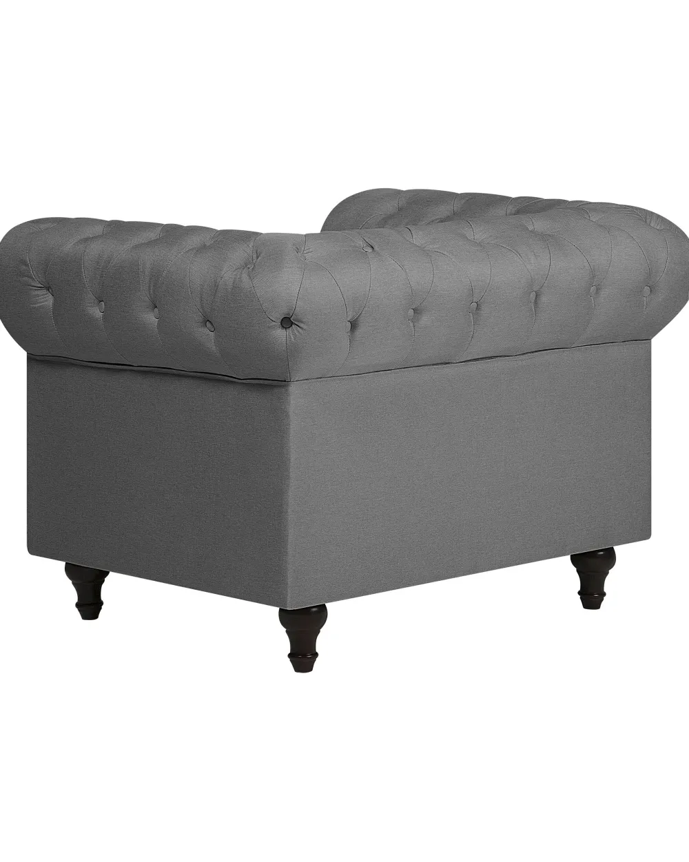 Nojatuolit<Beliani Iso Vaaleanharmaa Kangasverhoiltu Nojatuoli Chesterfield