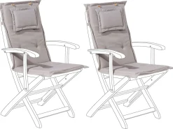 Tekstiilit<Beliani Istuintyyny 2 Kpl Harmaanruskea Maui