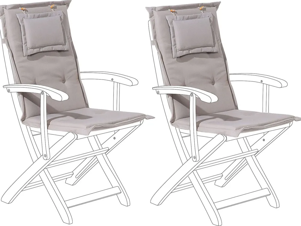 Tekstiilit<Beliani Istuintyyny 2 Kpl Harmaanruskea Maui