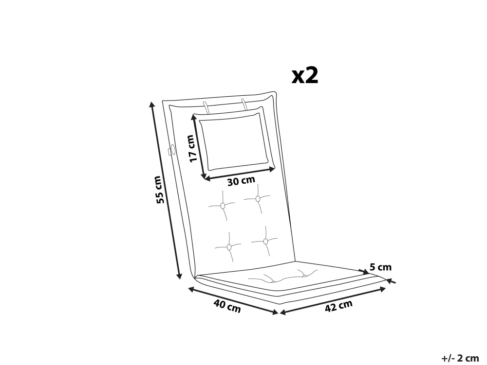 Tekstiilit<Beliani Istuintyyny 2 Kpl Harmaanruskea Maui