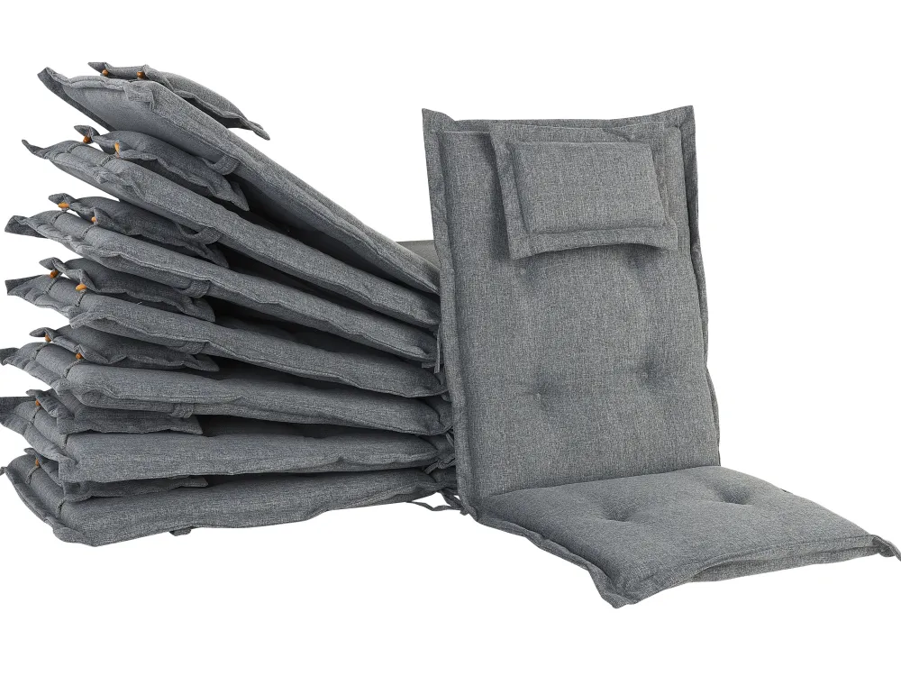 Tekstiilit<Beliani Istuintyyny Puutarhatuoliin 8 Kpl Harmaa Maui