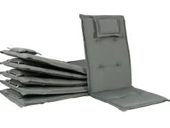 Ulkokalusteet<Beliani 6-Istuttava Akaasiapuinen Ulkoruokailuryhma Harmailla Pehmusteilla Java