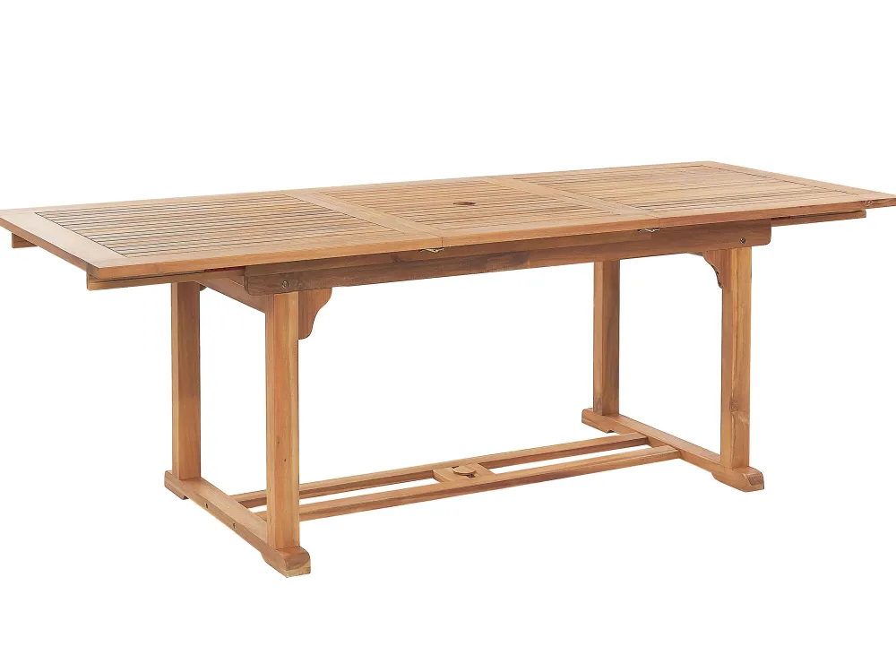 Ulkokalusteet<Beliani 6-Istuttava Akaasiapuinen Ulkoruokailuryhma Harmailla Pehmusteilla Java