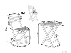 Ulkokalusteet<Beliani 2-Istuttava Bistrosetti Akaasia Valkoinen Fiji