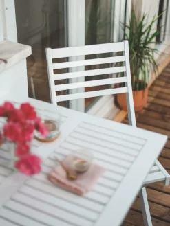 Ulkokalusteet<Beliani 2-Istuttava Bistrosetti Akaasia Valkoinen Fiji