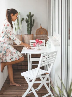 Ulkokalusteet<Beliani 2-Istuttava Bistrosetti Akaasia Valkoinen Fiji