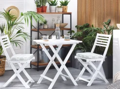 Ulkokalusteet<Beliani 2-Istuttava Bistrosetti Akaasia Valkoinen Fiji