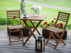 Ulkokalusteet<Beliani 2-Istuttava Bistrosetti Akaasia Vaalea Puu Fiji