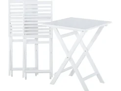 Ulkokalusteet<Beliani 2-Istuttava Bistrosetti Akaasia Valkoinen/Mintunvihrea Fiji