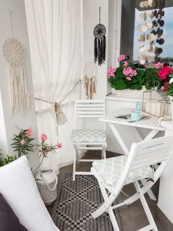 Ulkokalusteet<Beliani 2-Istuttava Bistrosetti Akaasia Valkoinen/Mintunvihrea Fiji