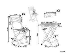 Ulkokalusteet<Beliani 2-Istuttava Bistrosetti Akaasia Valkoinen/Mintunvihrea Fiji