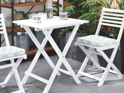 Ulkokalusteet<Beliani 2-Istuttava Bistrosetti Akaasia Valkoinen/Mintunvihrea Fiji