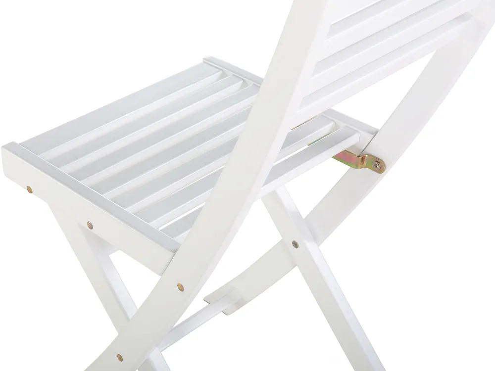 Ulkokalusteet<Beliani 2-Istuttava Bistrosetti Akaasia Valkoinen/Keltainen Fiji