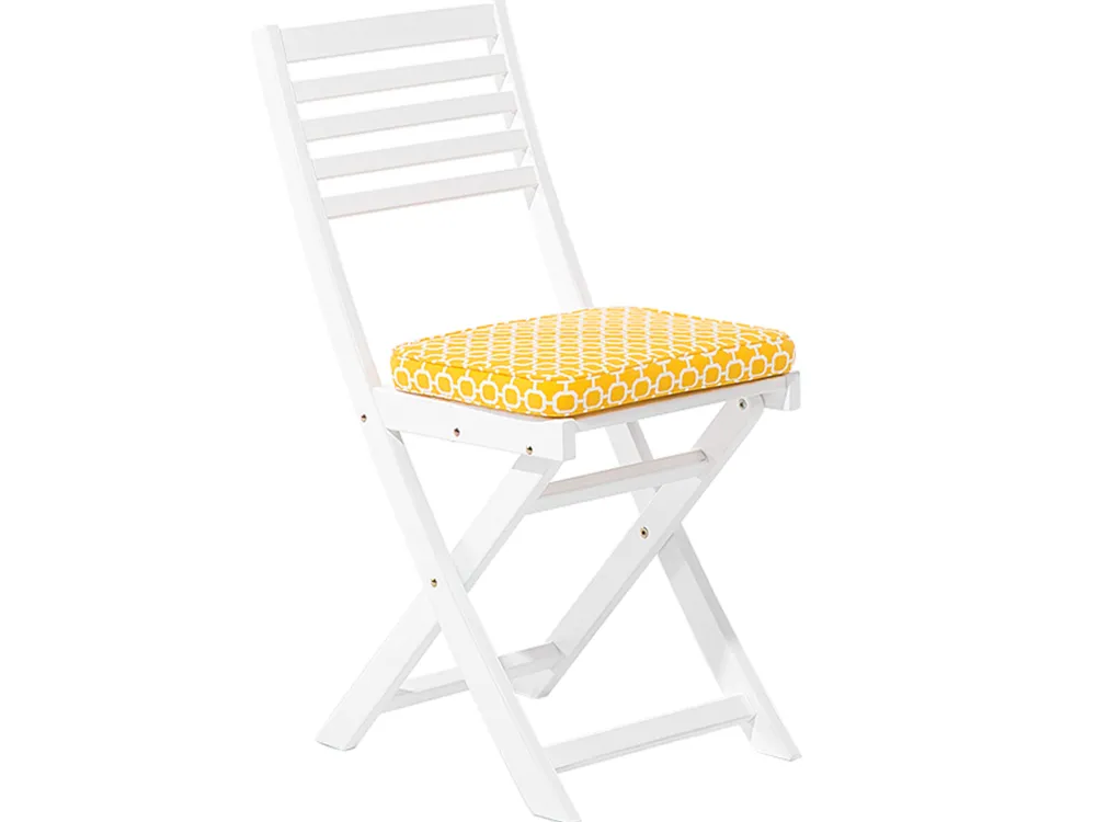 Ulkokalusteet<Beliani 2-Istuttava Bistrosetti Akaasia Valkoinen/Keltainen Fiji