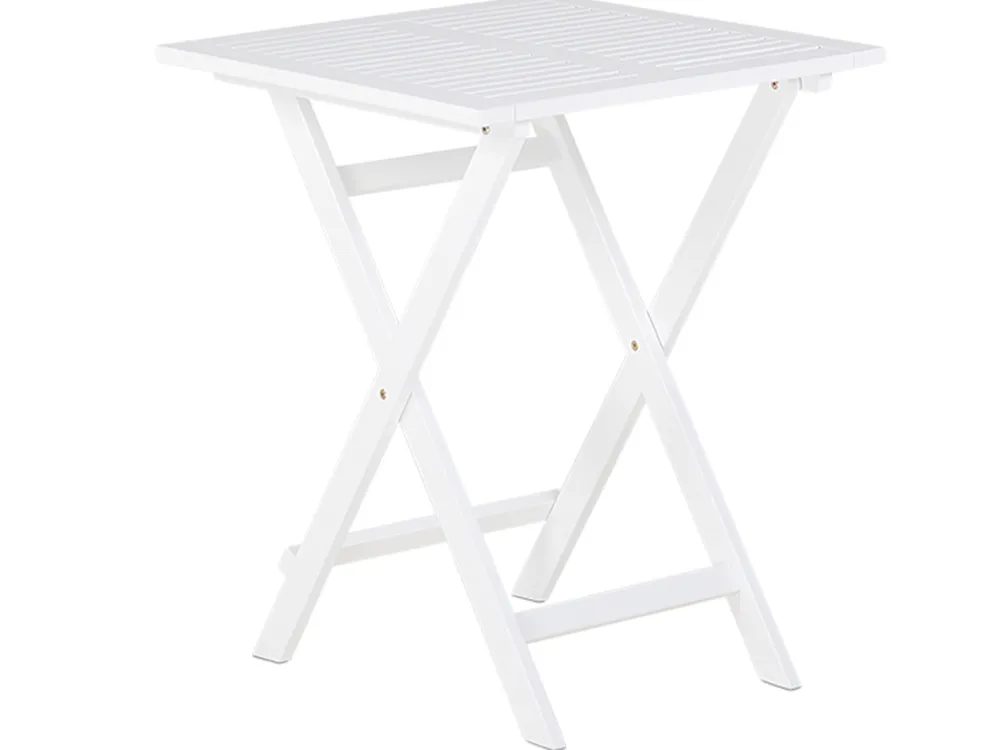 Ulkokalusteet<Beliani 2-Istuttava Bistrosetti Akaasia Valkoinen/Keltainen Fiji