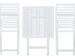 Ulkokalusteet<Beliani 2-Istuttava Bistrosetti Akaasia Valkoinen/Keltainen Fiji