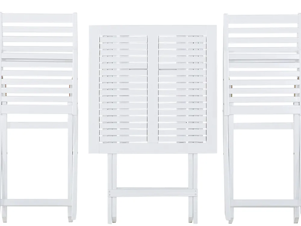 Ulkokalusteet<Beliani 2-Istuttava Bistrosetti Akaasia Valkoinen/Keltainen Fiji