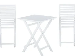 Ulkokalusteet<Beliani 2-Istuttava Bistrosetti Akaasia Valkoinen/Keltainen Fiji