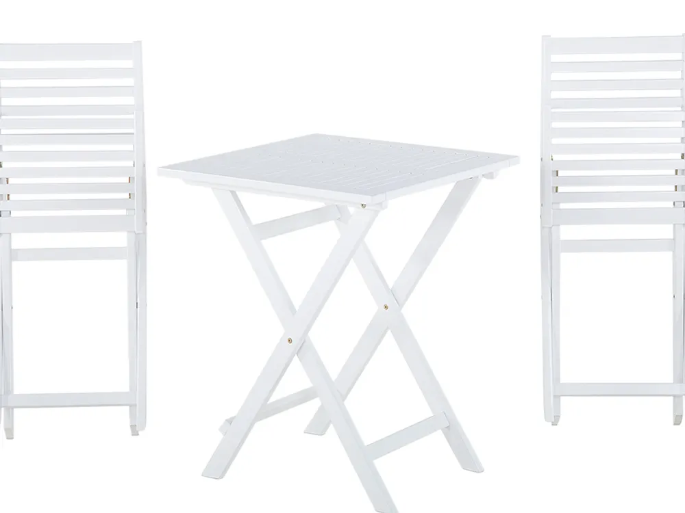 Ulkokalusteet<Beliani 2-Istuttava Bistrosetti Akaasia Valkoinen/Keltainen Fiji