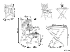 Ulkokalusteet<Beliani 2-Istuttava Bistrosetti Akaasia Tumma Puu Amantea