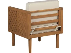 Ulkokalusteet<Beliani 2-Istuttava Bistrosetti Akaasiapuu Valkoinen Baratti