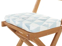 Discount Beliani 2-Istuttava Bistrosetti Akaasia Vaalea Puu/Sininen Fiji