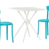 Shop Beliani 2-Istuttava Bistrosetti Muovi Turkoosi/Valkoinen Sersale/Vieste