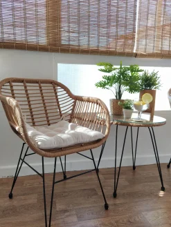 Cheap Beliani 2-Istuttava Bistrosetti Polyrottinki Luonnonvari Tropea Ii