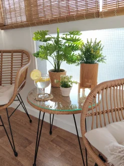 Cheap Beliani 2-Istuttava Bistrosetti Polyrottinki Luonnonvari Tropea Ii