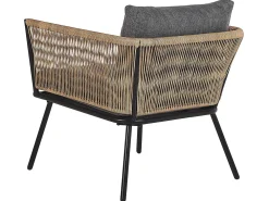 Ulkokalusteet<Beliani 2-Istuttava Bistrosetti Polyrottinki Vaaleanruskea Gargano