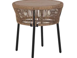 Ulkokalusteet<Beliani 2-Istuttava Bistrosetti Polyrottinki Vaaleanruskea Gargano