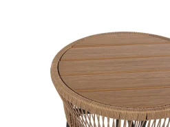 Ulkokalusteet<Beliani 2-Istuttava Bistrosetti Polyrottinki Vaaleanruskea Gargano