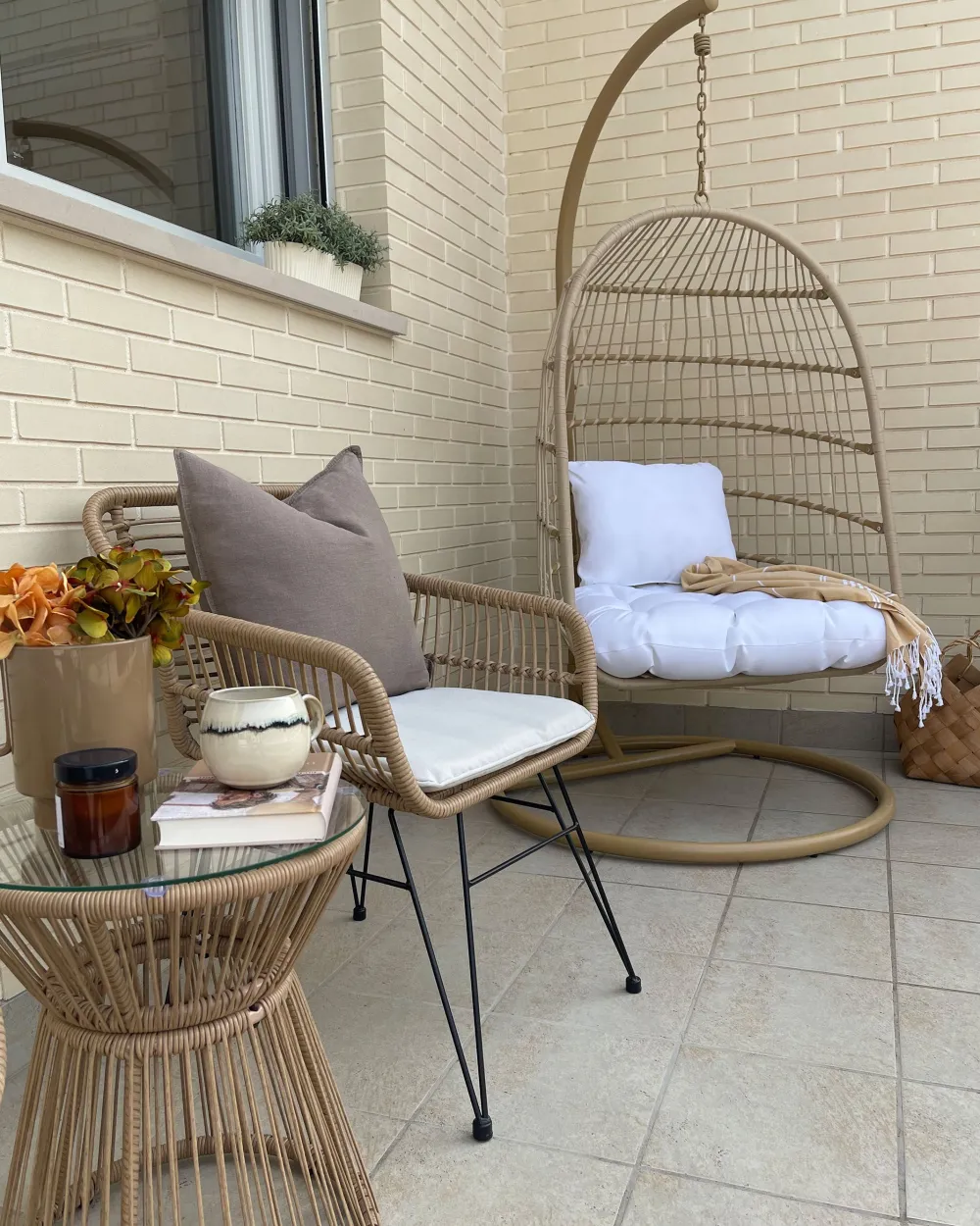 Clearance Beliani 2-Istuttava Bistrosetti Polyrottinki Luonnonvari Trestina