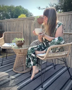 Clearance Beliani 2-Istuttava Bistrosetti Polyrottinki Luonnonvari Trestina