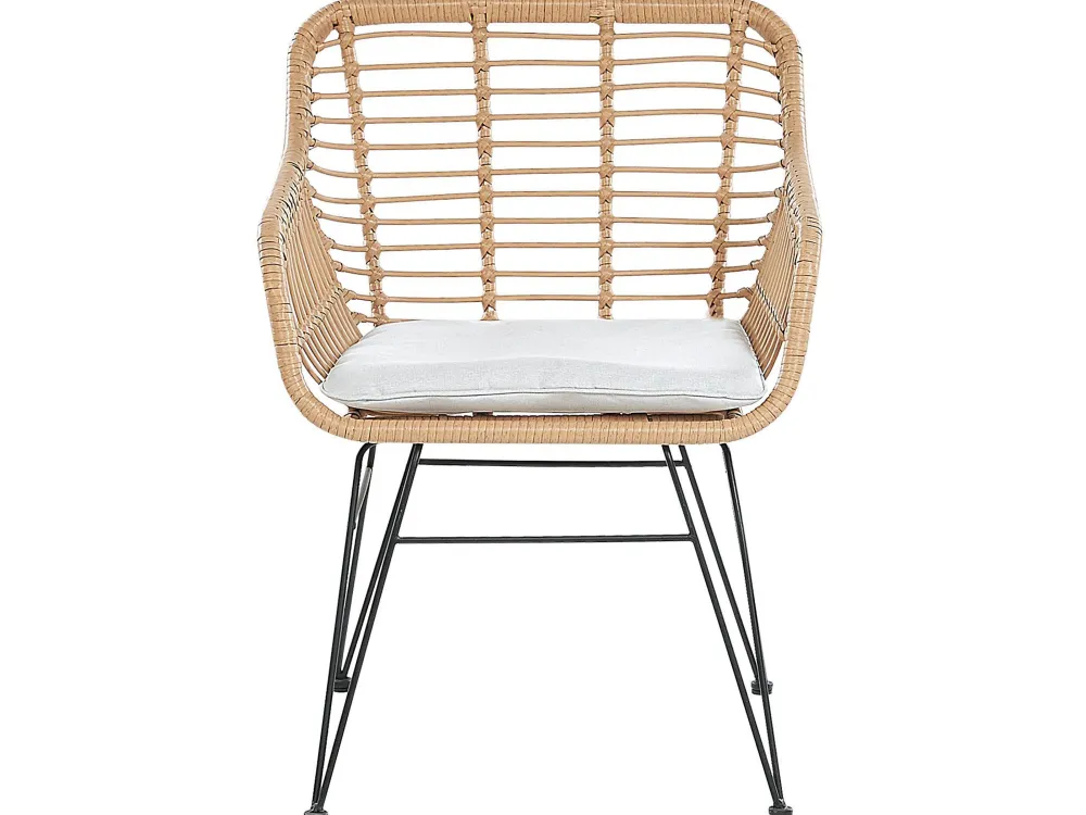 Clearance Beliani 2-Istuttava Bistrosetti Polyrottinki Luonnonvari Trestina