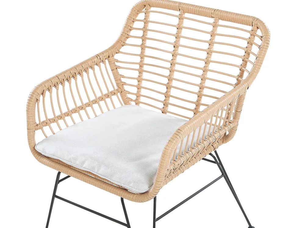 Clearance Beliani 2-Istuttava Bistrosetti Polyrottinki Luonnonvari Trestina