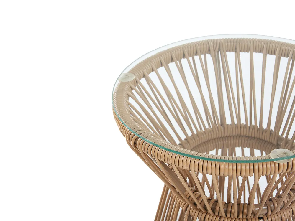 Clearance Beliani 2-Istuttava Bistrosetti Polyrottinki Luonnonvari Trestina