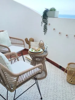 Clearance Beliani 2-Istuttava Bistrosetti Polyrottinki Luonnonvari Trestina