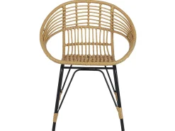 Ulkokalusteet<Beliani 2-Istuttava Bistrosetti Polyrottinki Luonnonvari/Musta Pellaro