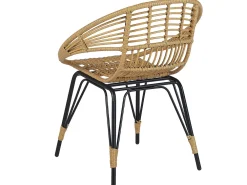 Ulkokalusteet<Beliani 2-Istuttava Bistrosetti Polyrottinki Luonnonvari/Musta Pellaro