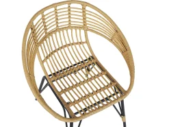 Ulkokalusteet<Beliani 2-Istuttava Bistrosetti Polyrottinki Luonnonvari/Musta Pellaro