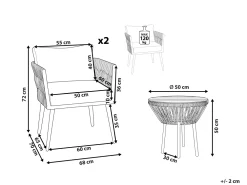 Best Sale Beliani 2-Istuttava Bistrosetti Polyrottinki Luonnonvari Gargano