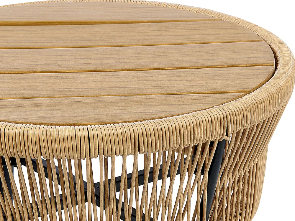 Best Sale Beliani 2-Istuttava Bistrosetti Polyrottinki Luonnonvari Gargano